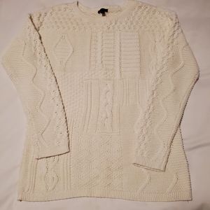 Talbots Off- White Cable knit Cotton Sweater
